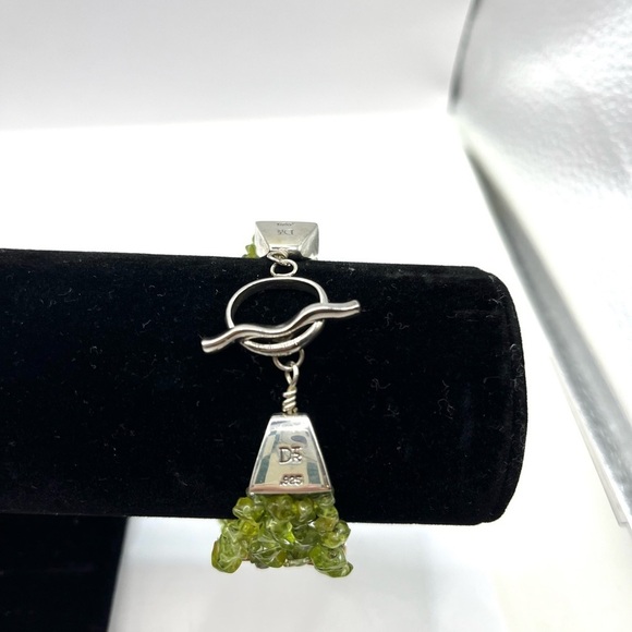 DTR JAY KING 925 Silver Vintage Peridot Multi-Strand Chain Bracelet size 7.5 - Picture 2 of 11